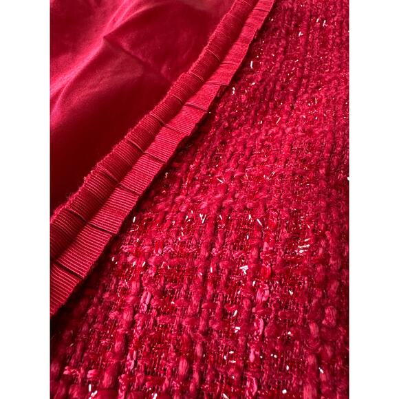 NWT WinterSilks red silk Multi Woven tweed collarless blazer coat size XL - Picture 7 of 16